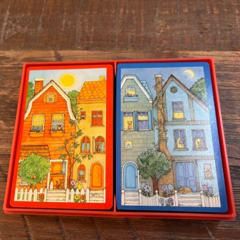 Vintage Hallmark Day N Night Bridge Playing Cards Double Deck Gold Gilt Edge